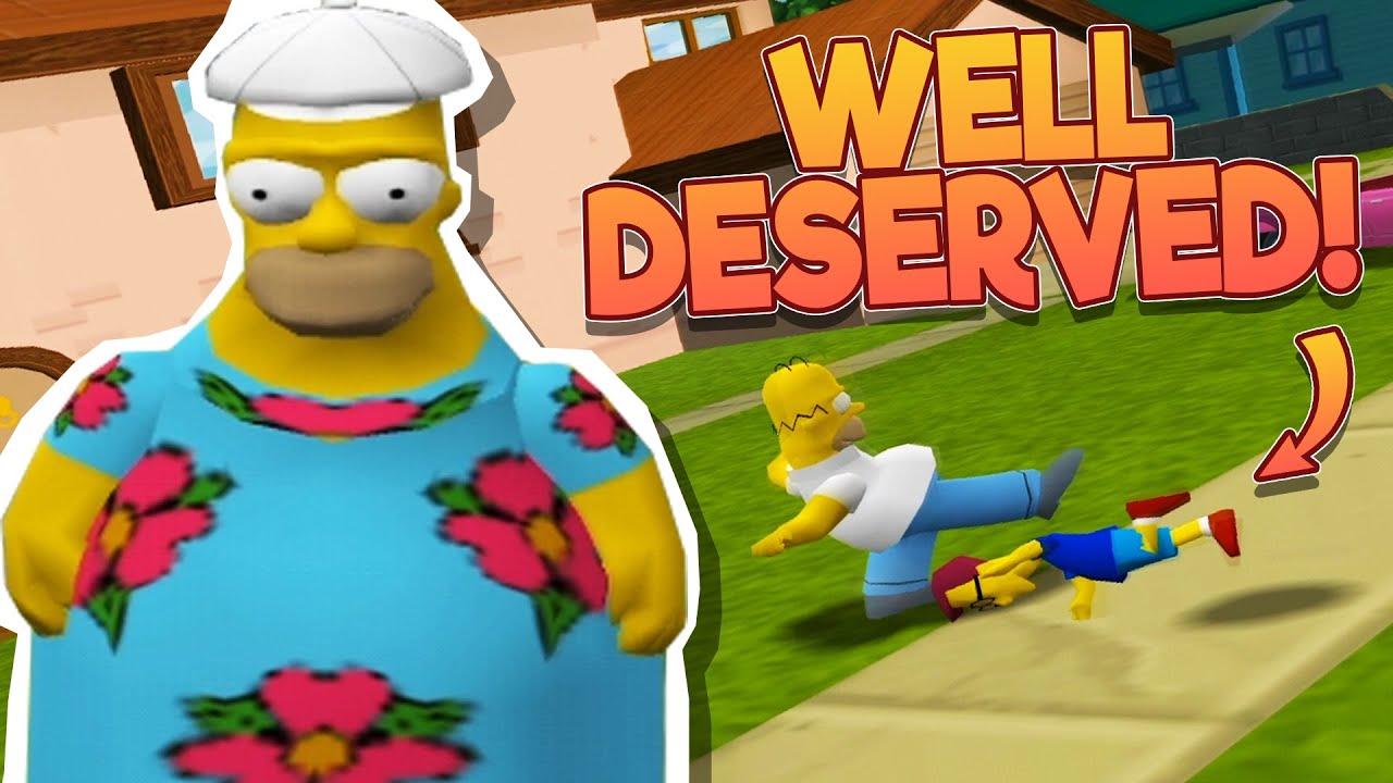 The Simpsons Hit and Run Funny Moments | Homer's a menace!