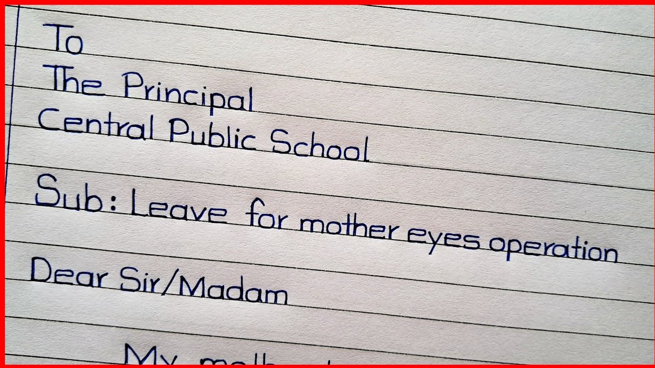 ✍️leave application for mother eyes operation || Mother Eyes operation leave application