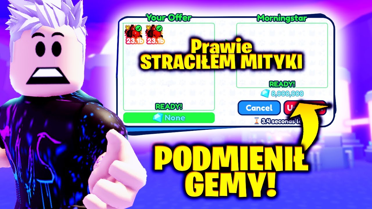 GRACZ PRÓBOWAŁ MNIE OSCAMOWAĆ PODCZAS TRADE w PET SIMULATOR X w Roblox