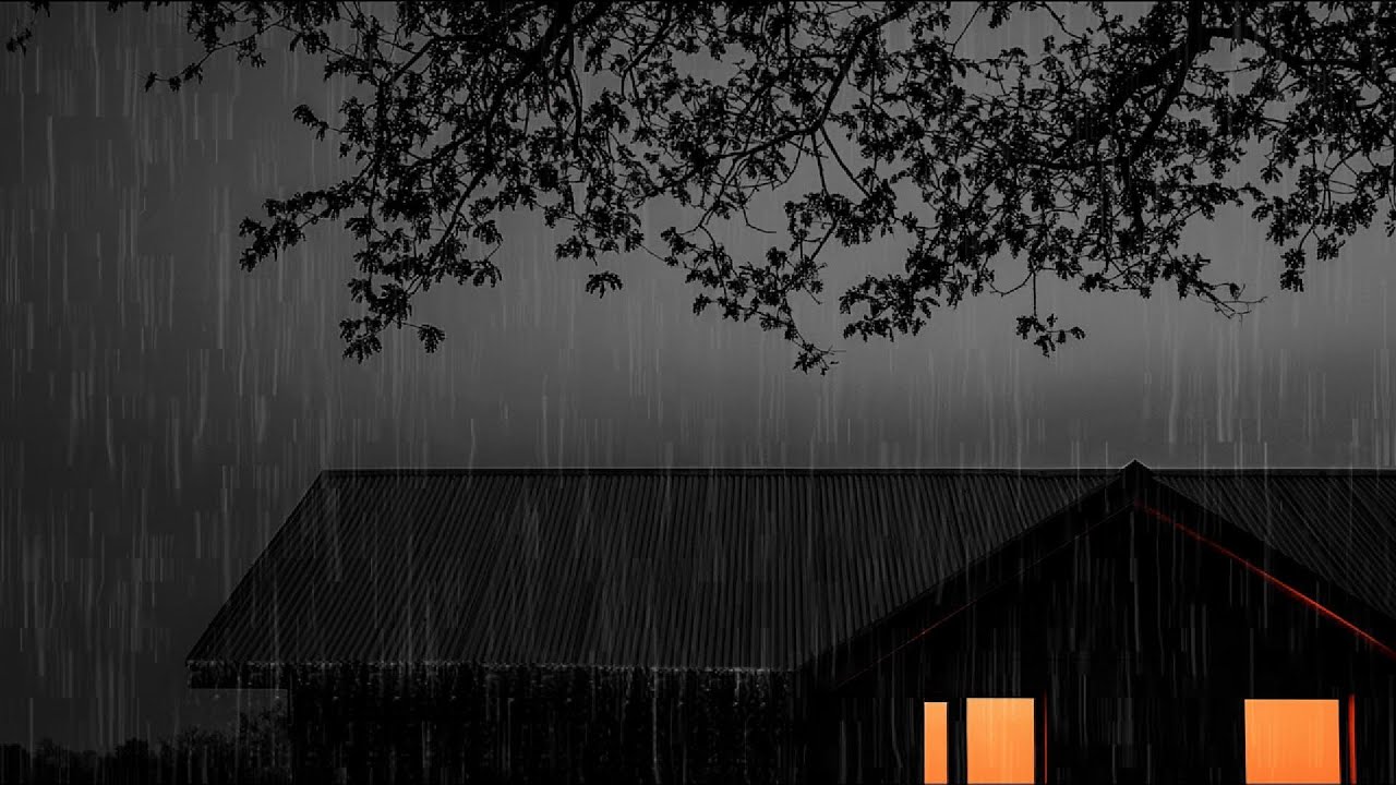 No Ads Rain Sounds for Sleeping – Tin Roof Thunder & Rain ASMR for Insomnia, Anxiety, Overthinking