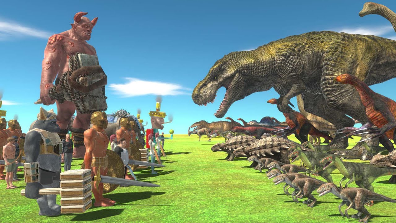 Epic Castle Battle - All Dinosaurs VS Range Team - Animal Revolt Battle Simulator