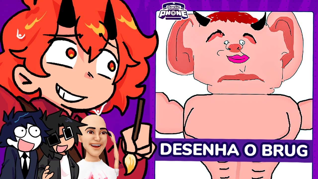 fazendo os PIORES DESENHOS no GARTIC PHONE com youtubers idiotas