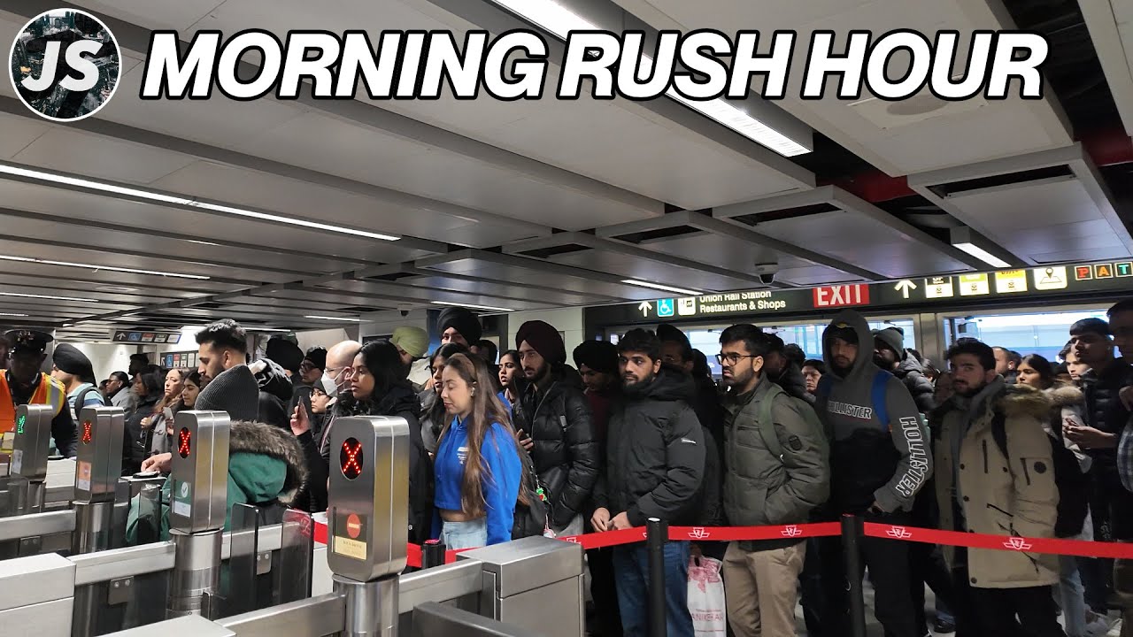 Toronto Morning Rush Hour | Subway Ride & PATH Walk