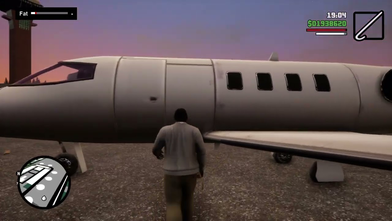 GTA San Andreas trying some stunts with a private jet but ended up exploding in a goofy way