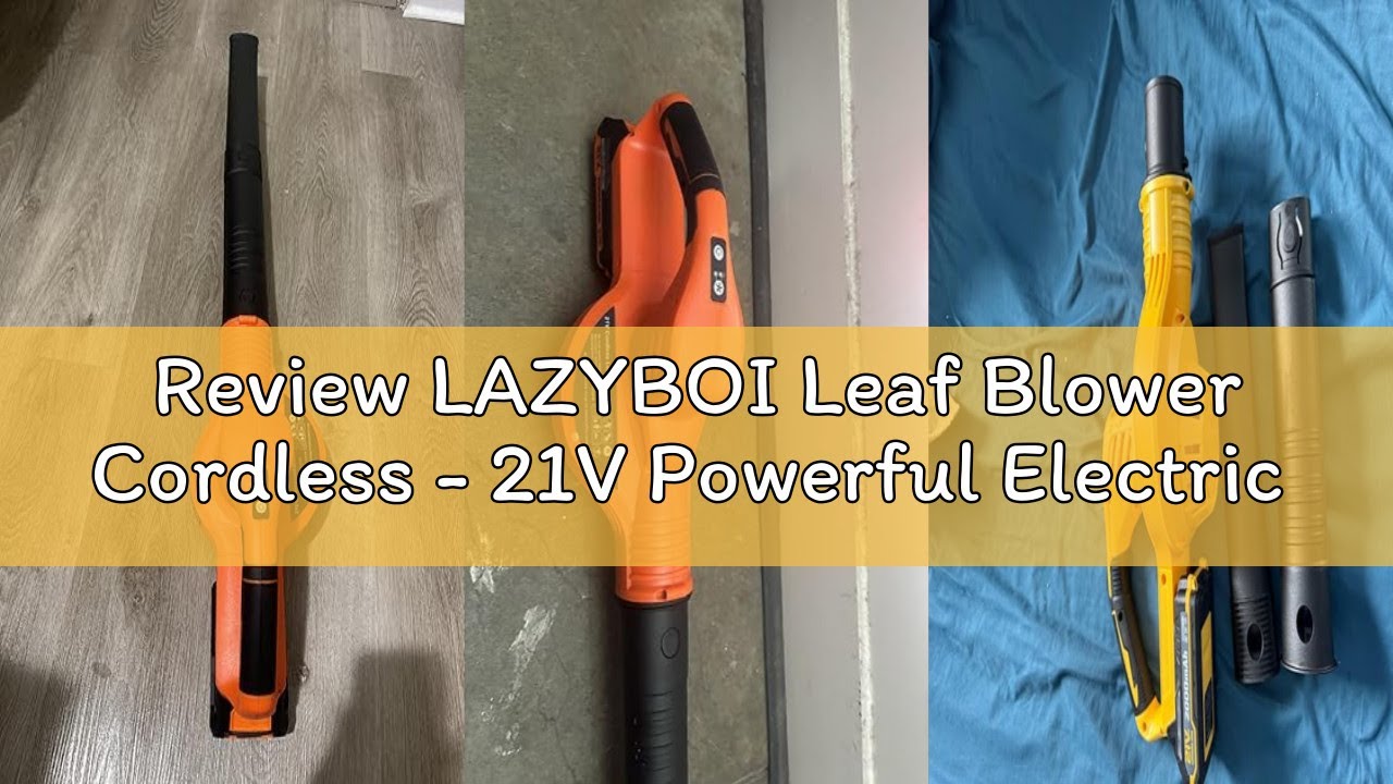 Review LAZYBOI Leaf Blower Cordless - 21V Powerful Electric Leaf Blower with 2 Batteries and Charger