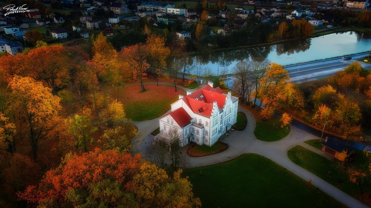 Żory z lotu ptaka. Park Baranowice , DJI Mini 4 Pro