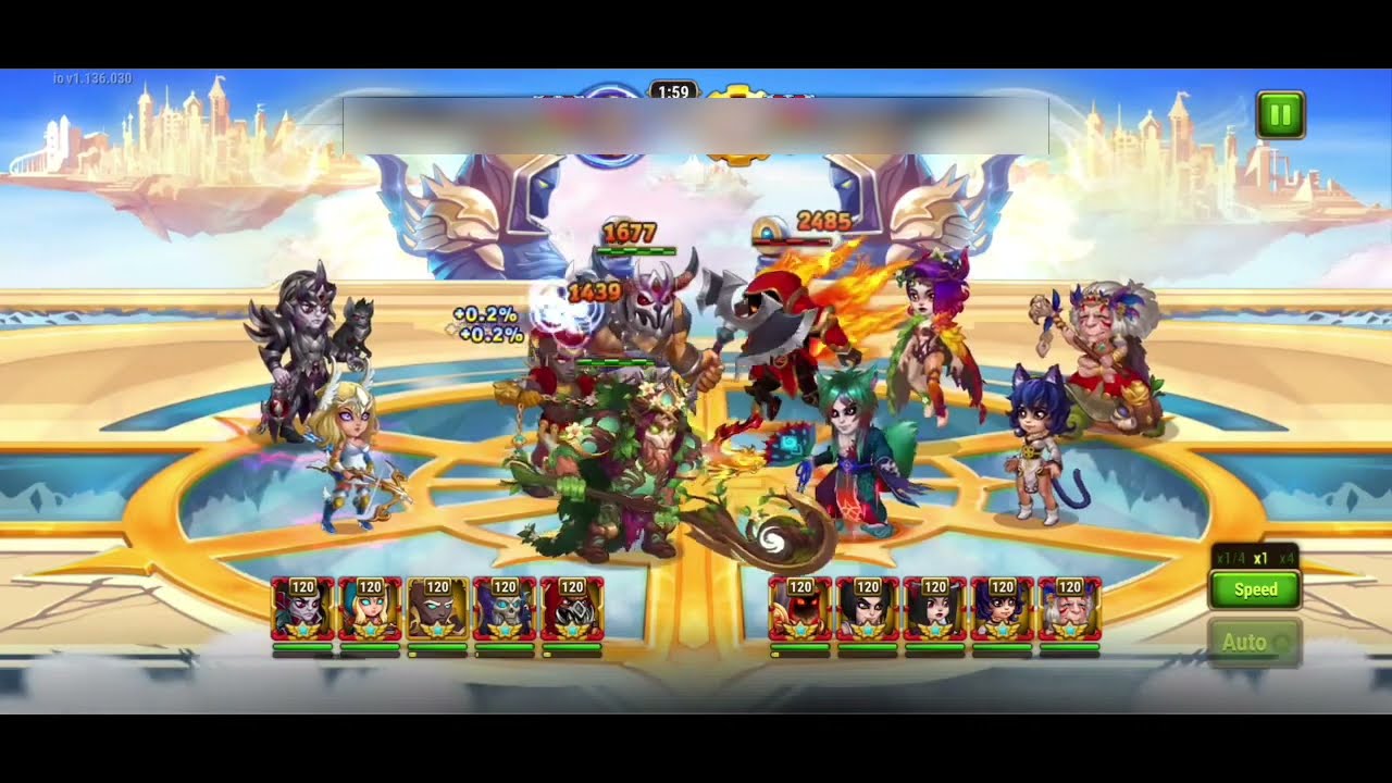 Hero Wars Mobile - Artemis with Double tank, Tristan and Dorian vs Satori team and Artemis team