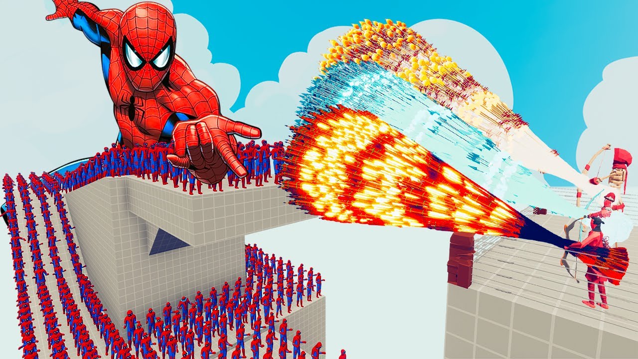 100x SPIDER-MAN + 2x GIANT vs 3x EVERY GOD - Totally Accurate Battle Simulator TABS