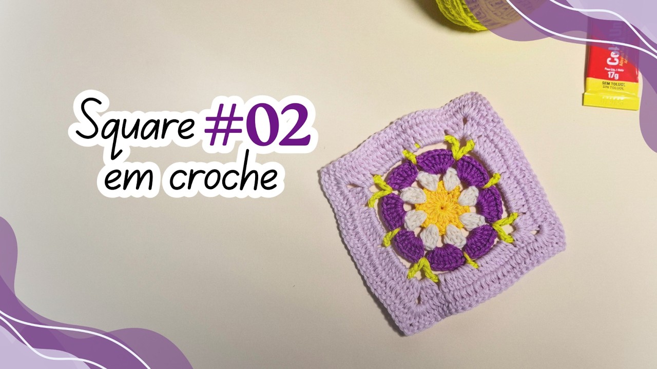 Square de Crochê #02 | Perfeito para Mantas, Tapetes e Bolsas