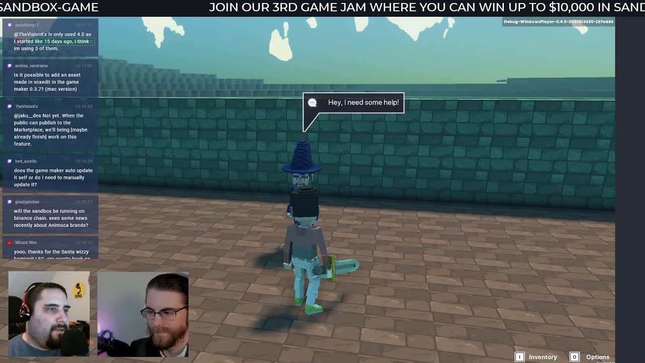 The Sandbox Live Streams Saturday, January 16 - 18:00 - 19:00 GMT