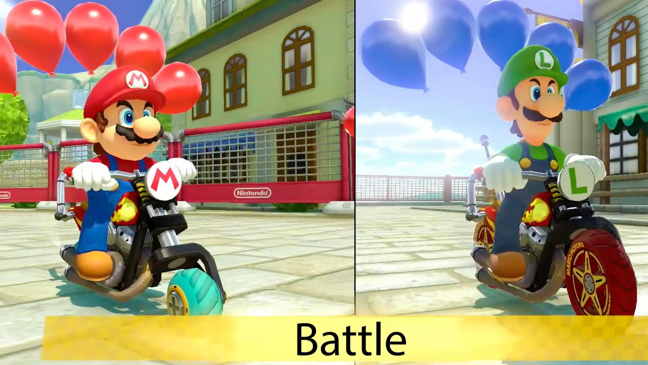 Mario Kart 8 Deluxe – Balloon Battle 2 Players Gameplay Multiplayer (Team Game)