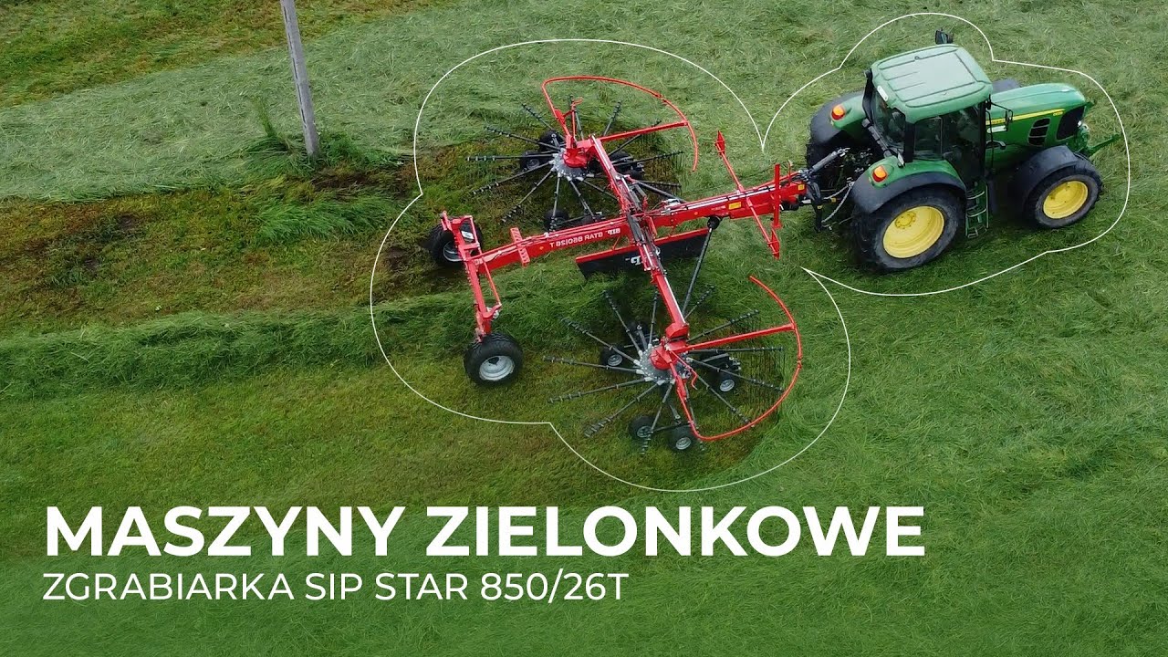 MASZYNY ZIELONKOWE: zgrabiarka SIP STAR 850/26T