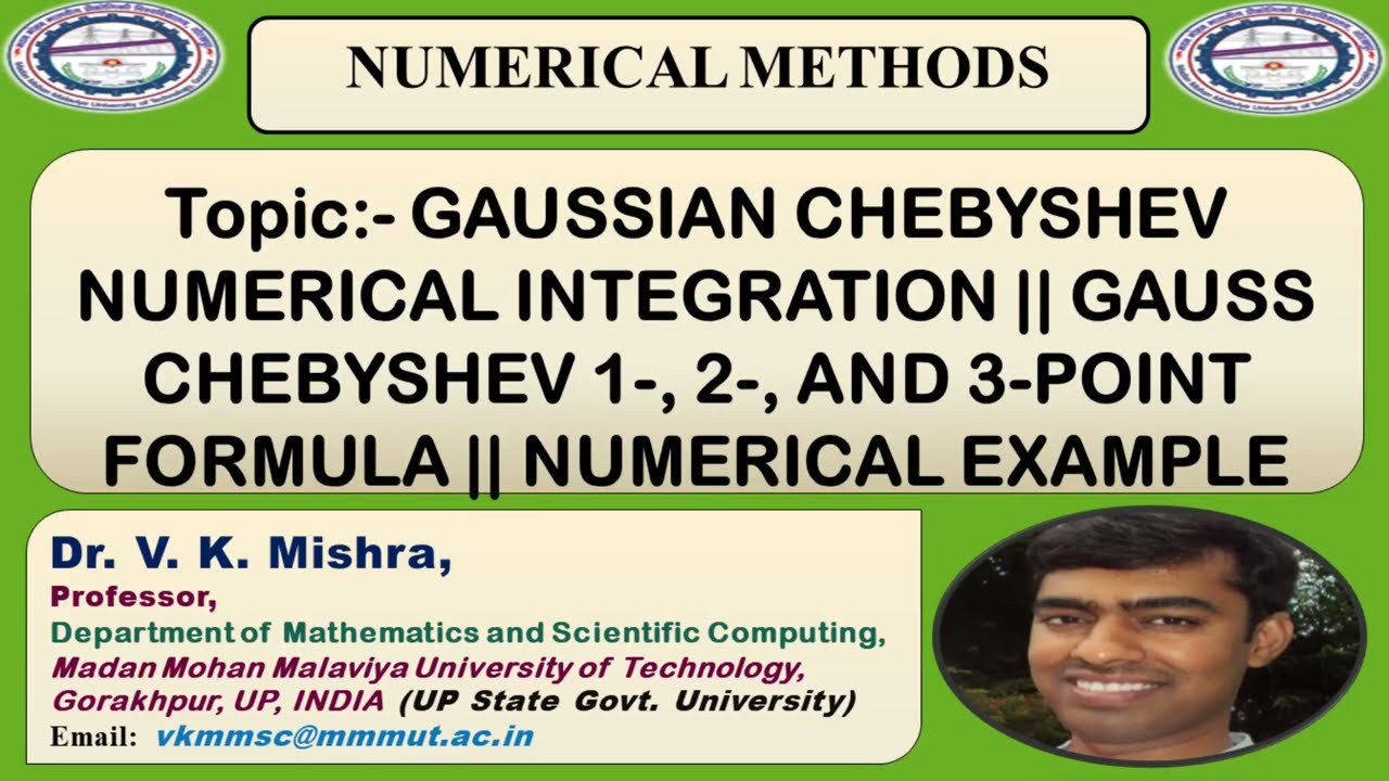 GAUSSIAN CHEBYSHEV NUMERICAL INTEGRATION || CHEBYSHEV 1, 2, AND 3 POINT FORMULA|| NUMERICAL EXAMPLE