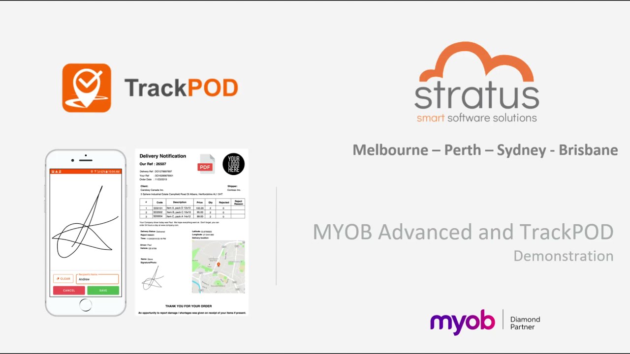 TrackPOD MYOB Advanced Demo
