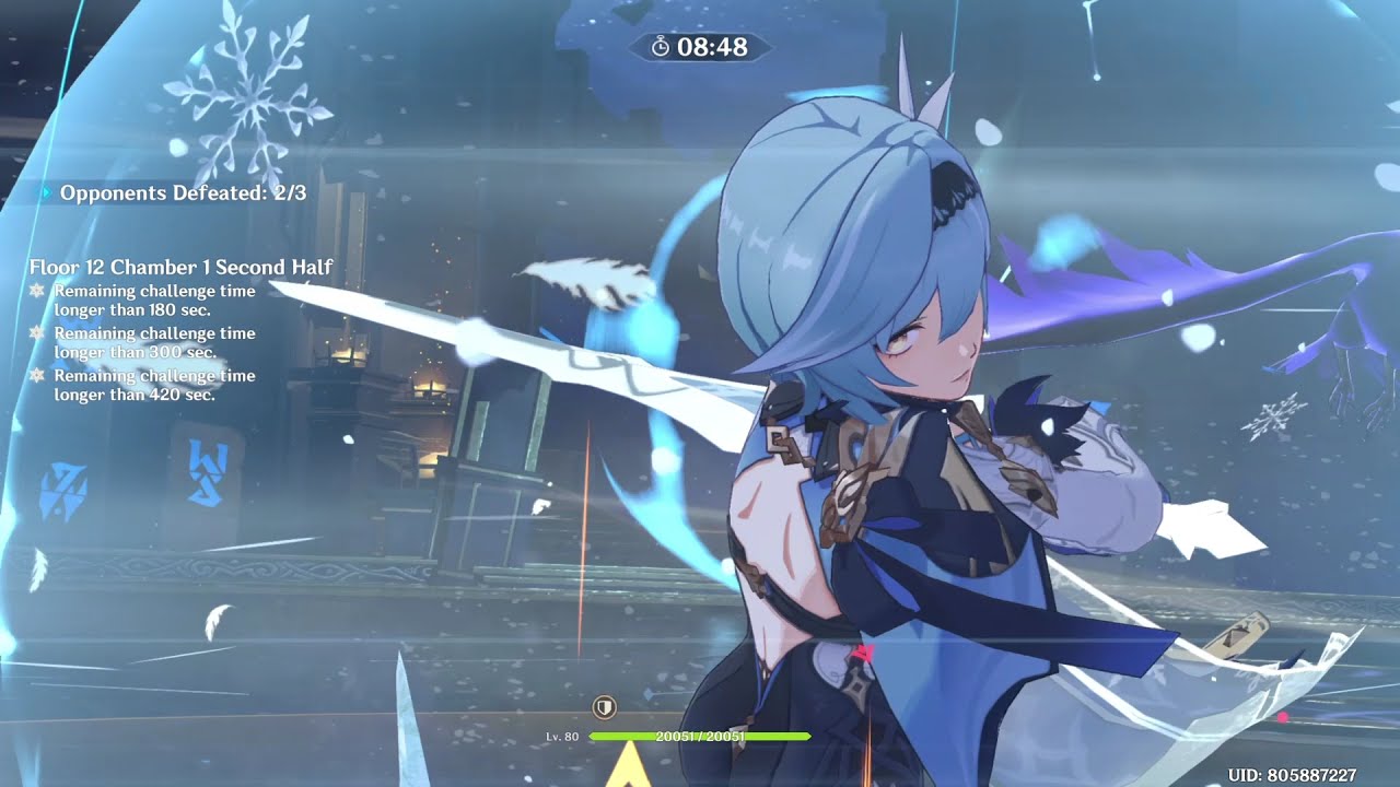 1.5 Spiral Abyss Floor 12 Second Half | 9 Stars Clear | Eula | Genshin Impact