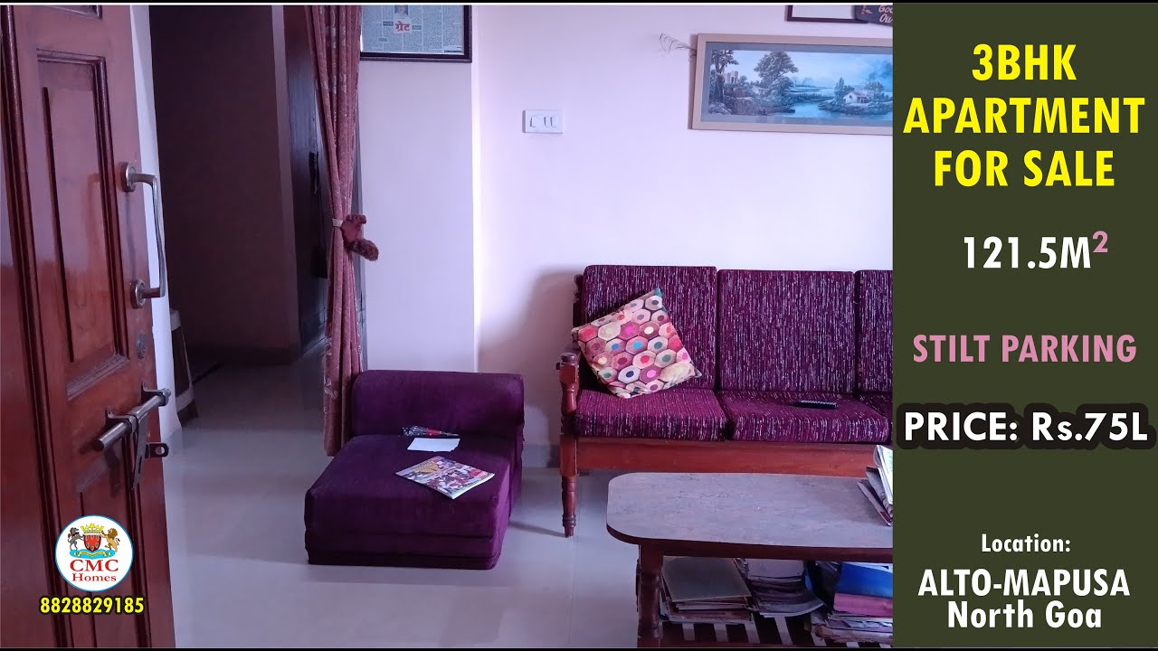An Excellent 3BHK Apartment in Mapusa City FOR SALE! Price Rs.75L Only! CMC Homes 8828829185 [Eric].