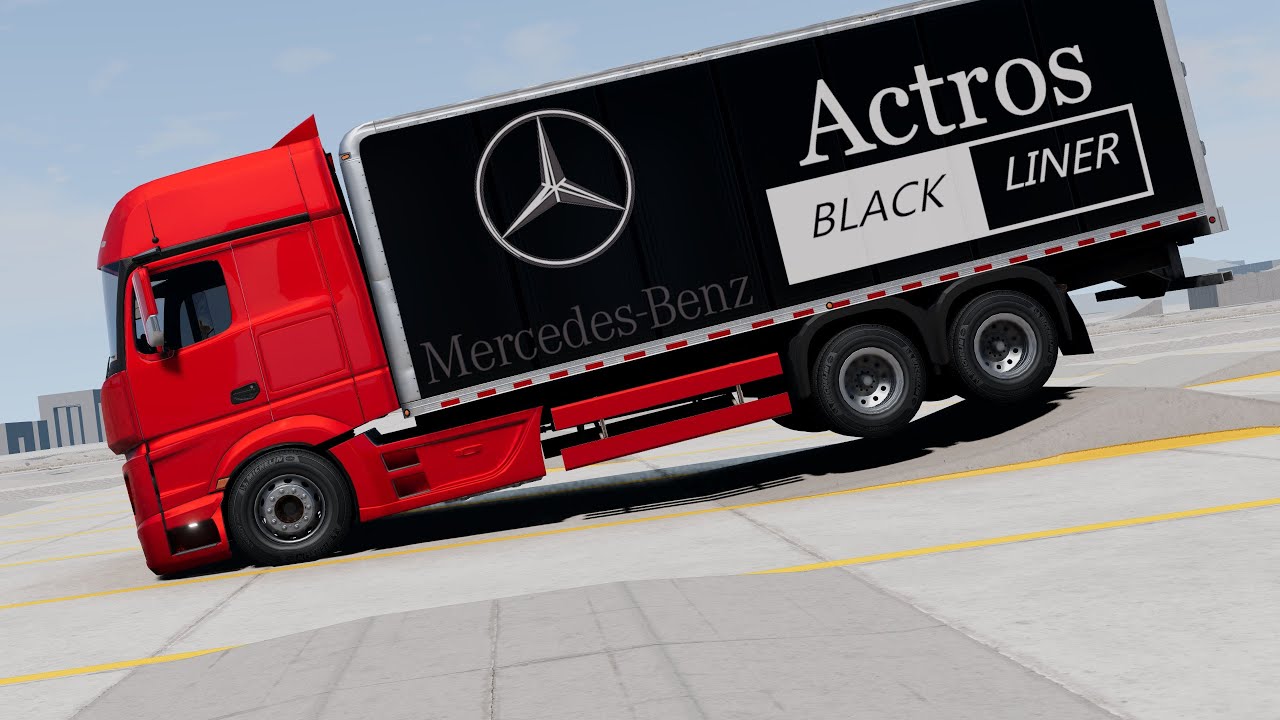 BeamNG Drive - Mercedes Actros Box Truck Suspension Testing