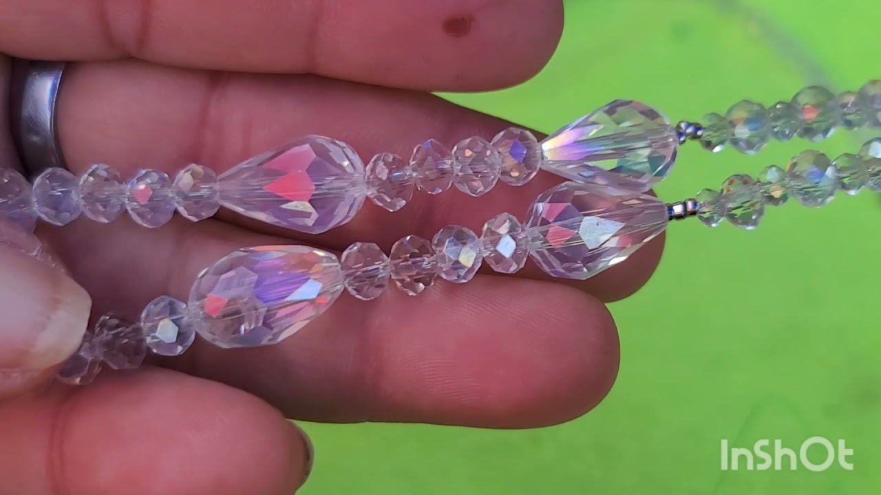 como hacer collar con cristal cortado