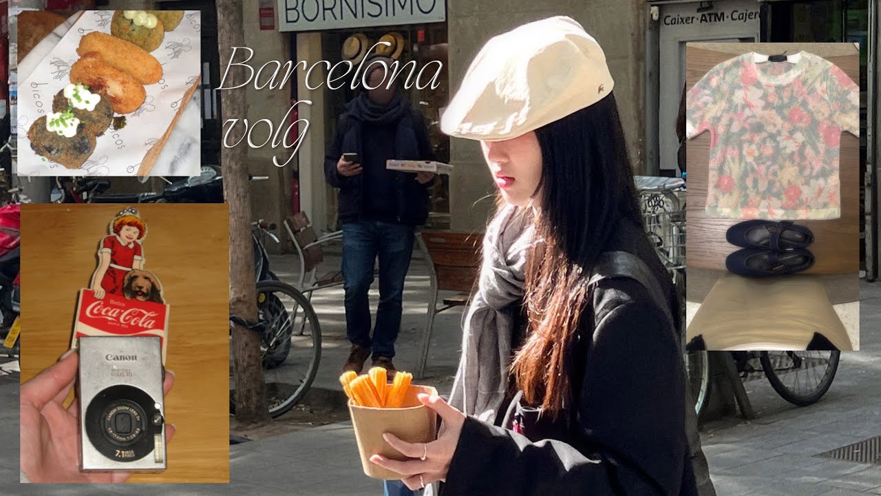 Vlog. 🇪🇸바르셀로나 왜이리 친절한 건데.! 빈티지 카메라 사고 카페랑 맛집 탐방🐷.일상 브이로그