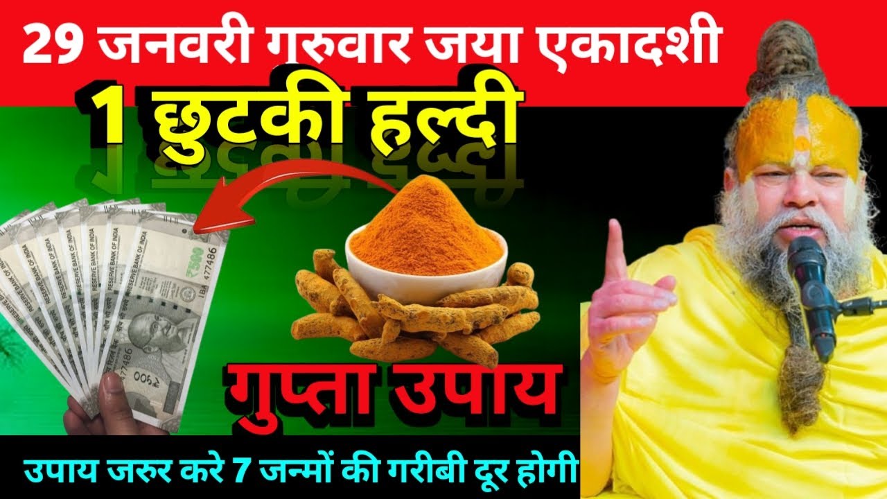 29 जनवरी गुरुवार जया एकादशी व्रत के दिन 1 छुटकी हल्दी वाला उपाय जरुर करे #premanandji