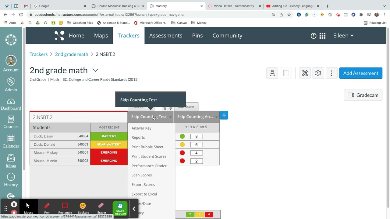 Adding Multiple Assessments to One Mastery Connect Tracker Item