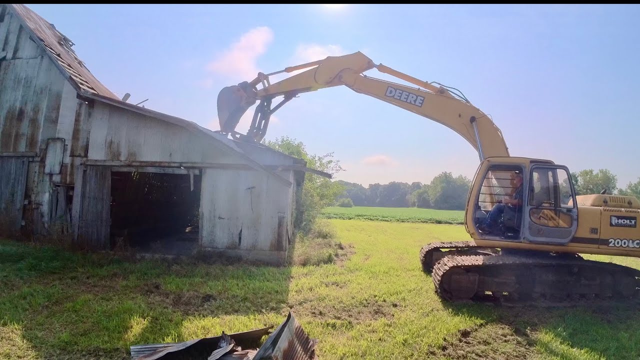 Excavator VS 100+ Year Old Barn! WHO WILL WIN?
