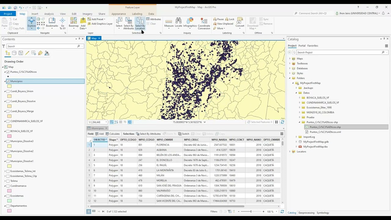 ArcGIS PRO 9. Selección por localización parte 1