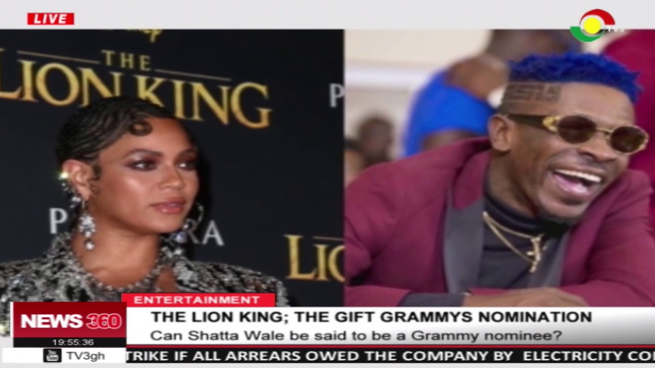 Can Shatta Wale be said to be a Grammy nominee on 'The Lion King'?