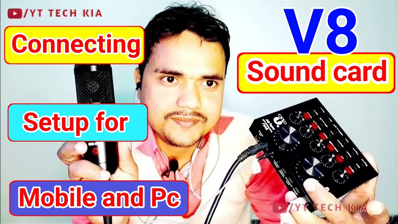 How to connect V8 Sound card to Mobile/PC for Recording + Full Setup V8 💯| Hindi/Bhojpuri