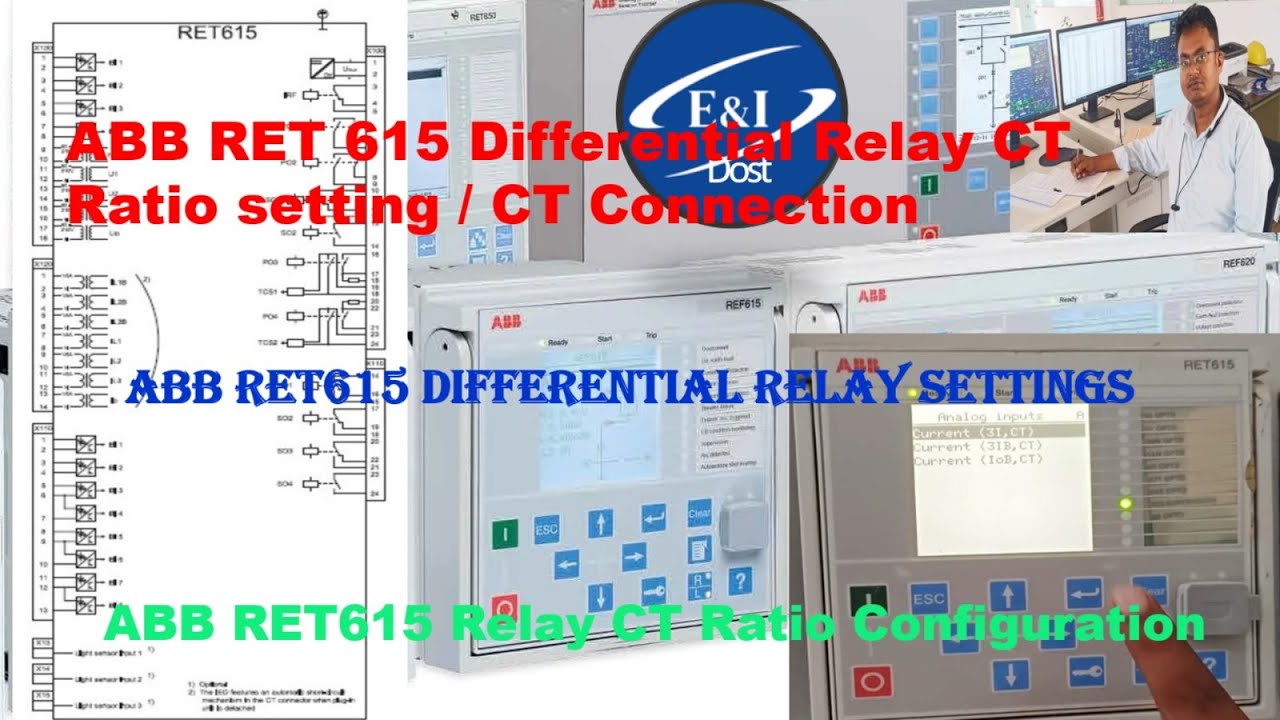 ABB RET615 Relay Settings | ABB RET615 Relay CT Ratio | ABB RET615 Differential Relay settings