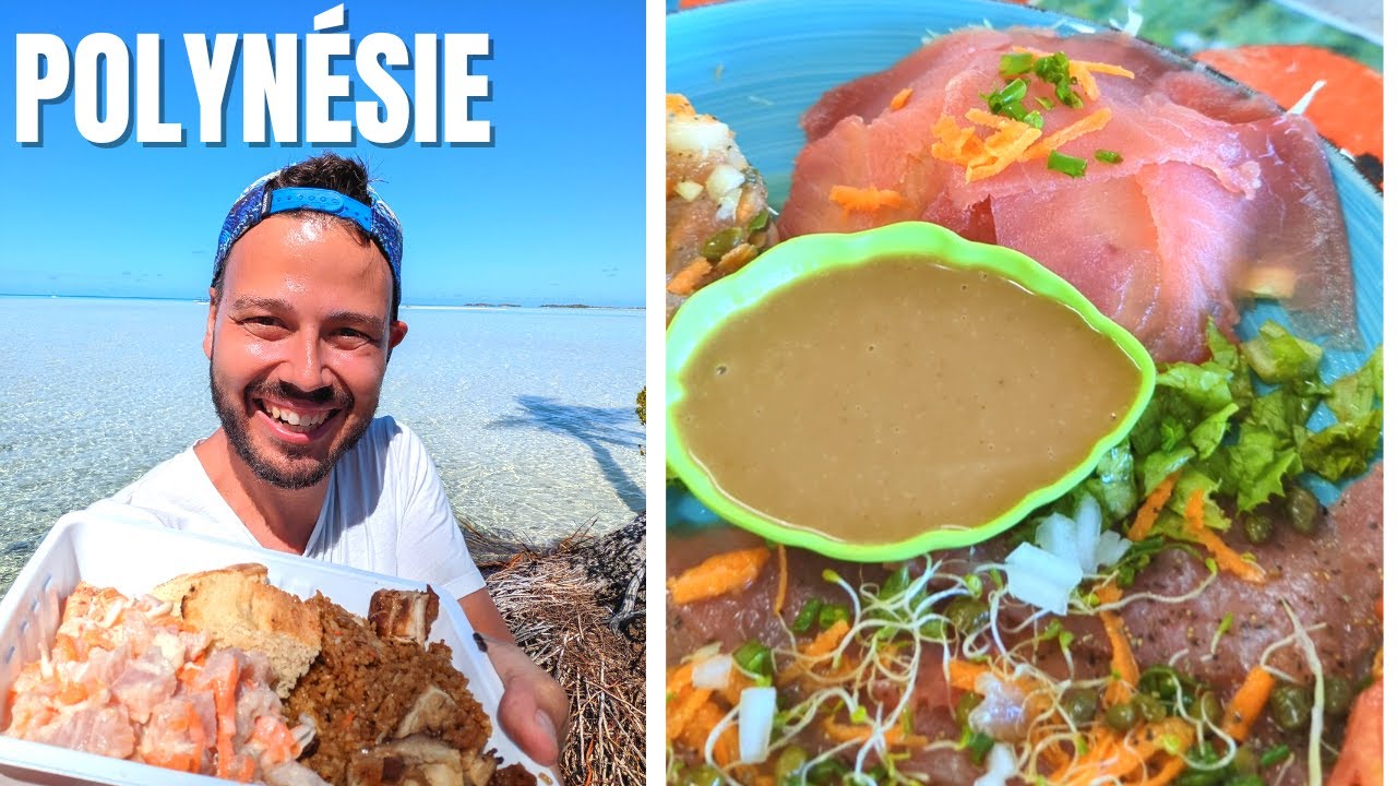 Pain Coco, Sashimi, ... dans un paysage de carte postale (Rangiroa, Polynésie Francaise) - 1336