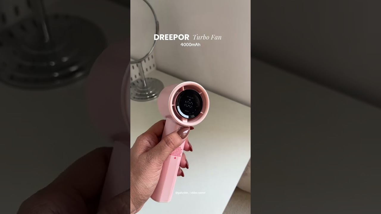 Dreepor 4000mAh Turbo Mini Fan Rechargeable Desktop Fan  Handheld Fan Portable Strong Wind Electric