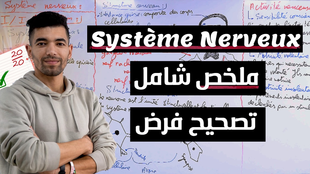 le système nerveux 3ème année collège -- ملخص مع تصحيح فرض