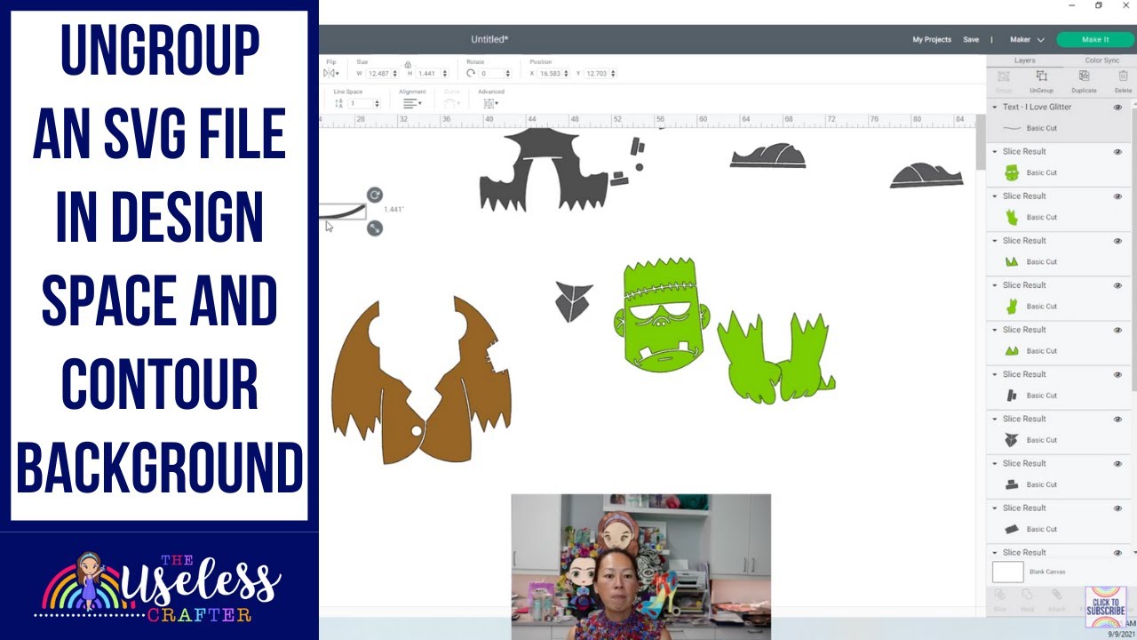 How To Work With Layers Of This Frankenstein SVG in Cricut Design Space. | The Useless Crafter