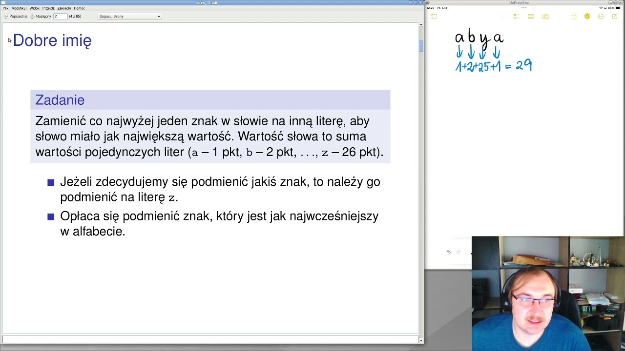 Dobre imię - omówienie zadania