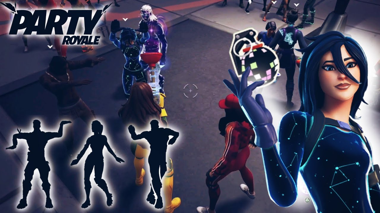 Flexing Rare Emotes and Emotes Battles with different Skins in Party Royale