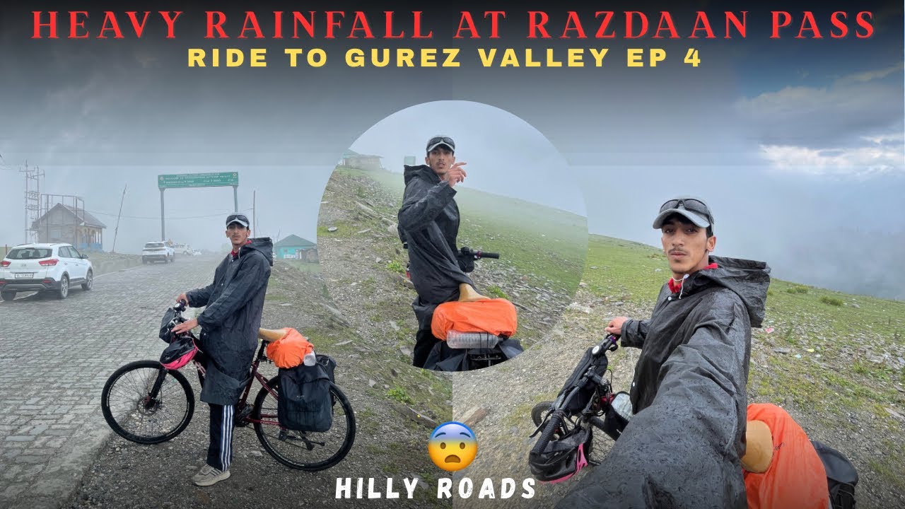 Heavy Rainfall At Razdaan Pass 😮‍💨|| Ride to Gurez Valley Ep 4 || hilly Roads😨