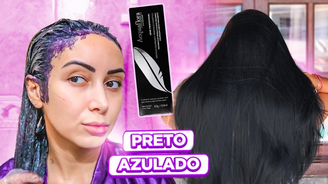 TESTEI A TINTA ACQUAFLORA - PRETO AZULADO