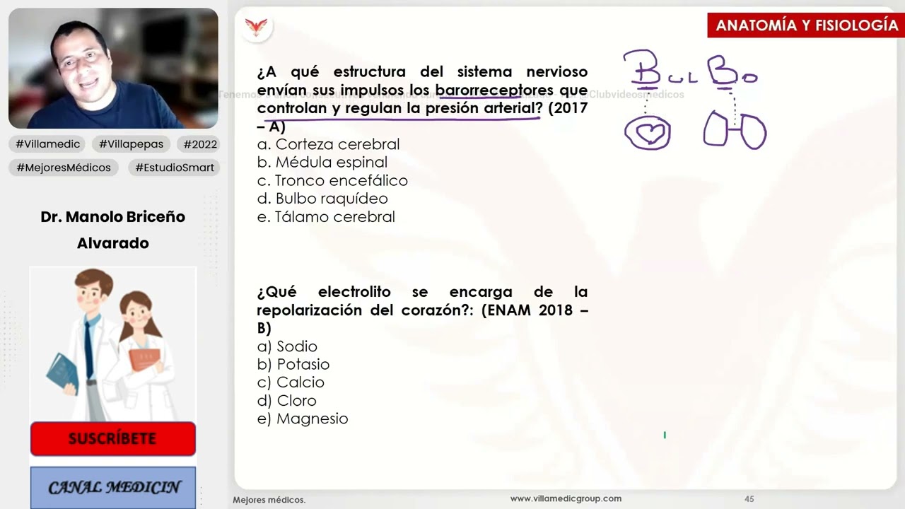 PREGUNTAS ENAM DE ANATOMÍA Y FISIOLOGÍA - CARDIOLOGÍA - VILLAMEDIC