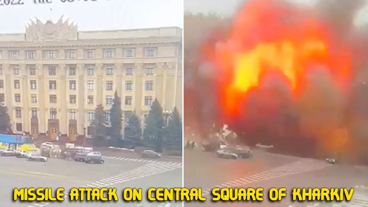 Missile attack on the central square of Kharkiv