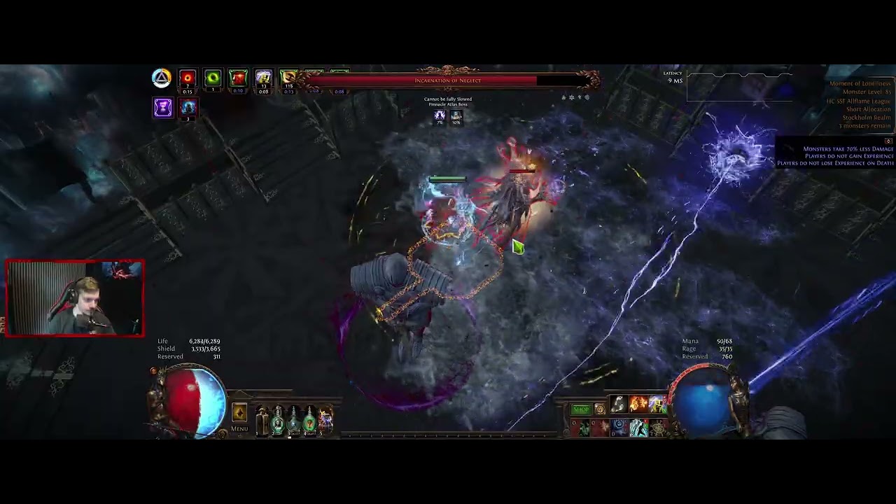 [HC SSF Allflame] Static Strike of Gathering Lightning Juggernaut vs Uber Incarnation of Neglect