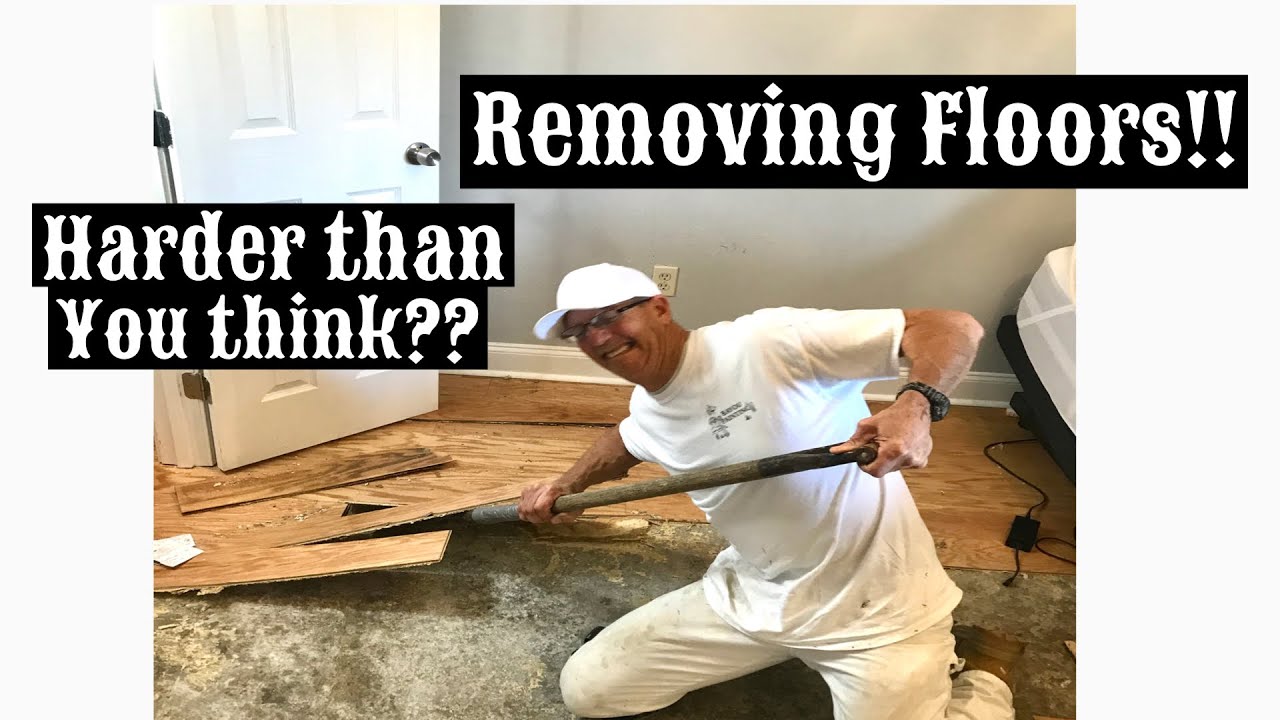 DIY How To Remove Wood Glue Down Floors!!
