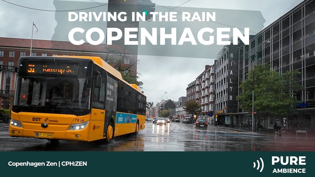 🌧️Relaxing Rain Drive Copenhagen vol 1 - Calm Driving Ambience Rainy ASMR 4K