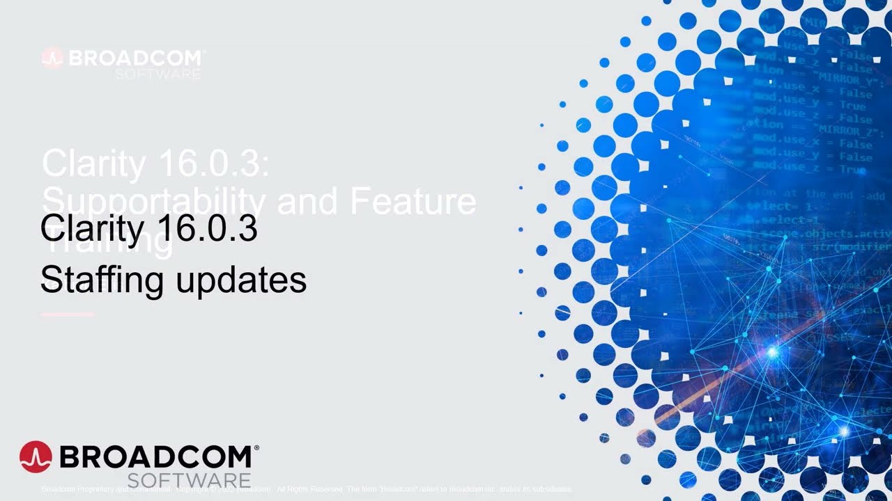 Clarity 16.0.3 - Staffing Enhancements