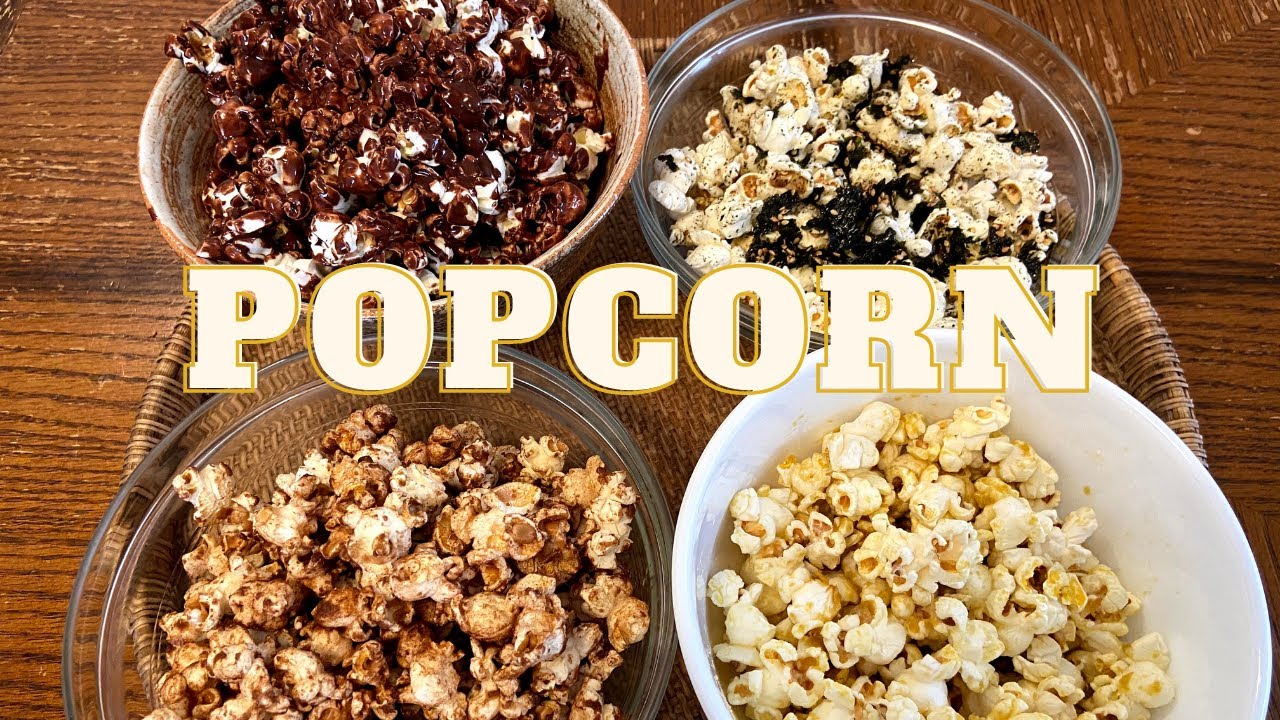 How to make STOVETOP POPCORN | 4 EASY and TASTY recipes | Vegan