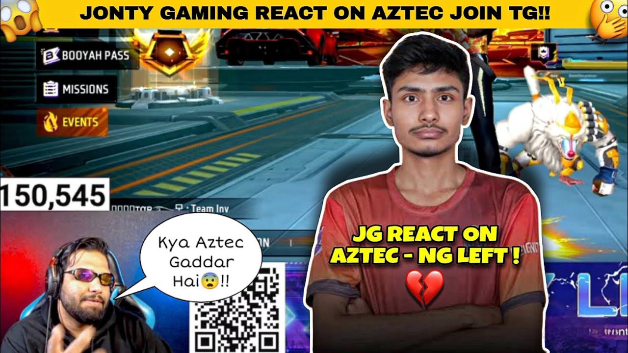 Jonty Gaming React on AZTEC Left NG💔 & Joined TG😍 | Is Aztec Traitor ?? Aztec Getting Hate😡