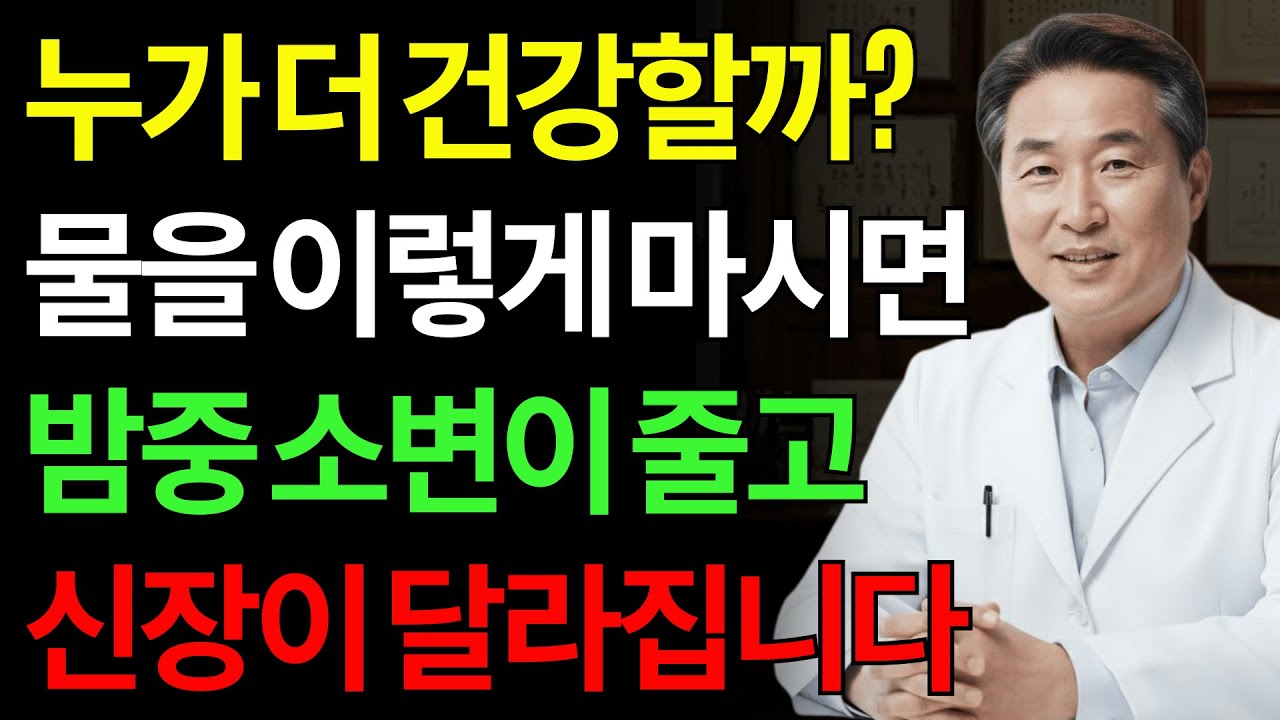물을 마시자마자 소변을 보는 사람 vs 반나절 동안 화장실에 가지 않는 사람, 과연 누가 신장이 더 건강할까요? 신장전문의가 밝힌 충격적인 진실 | 신장건강 | 시니어건강
