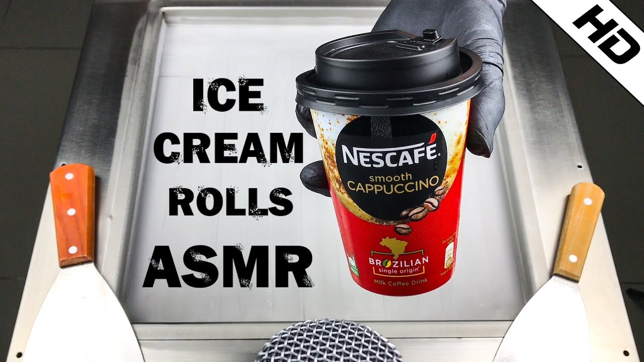 Cappuccino Ice Cream Rolls | Fried Ice Cream With Nescafe Smooth Cappuccino Fusion | Satisfying ASMR