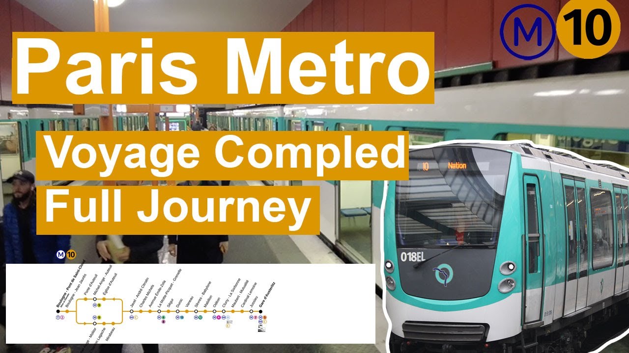 Paris Metro - M10 Voyage Complet Full Journey