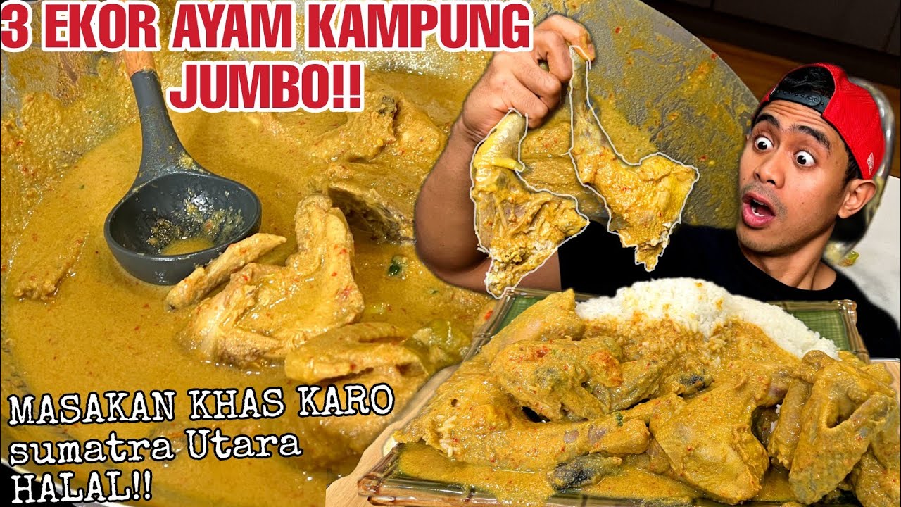 MUKBANG 2 EKOR GULAI AYAM KAMPUNG CIPERA KHAS KARO SUMATRA UTARA!! 100% HALAL!
